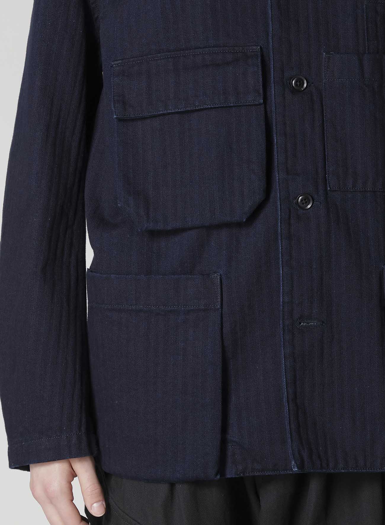BS HERRINGBONE DENIM 5BS OVERLAP POCKET BLOUSON
