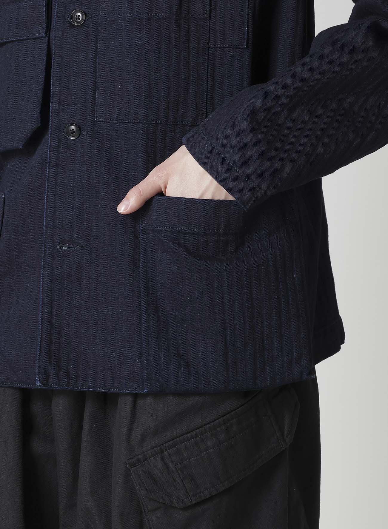 BS HERRINGBONE DENIM 5BS OVERLAP POCKET BLOUSON