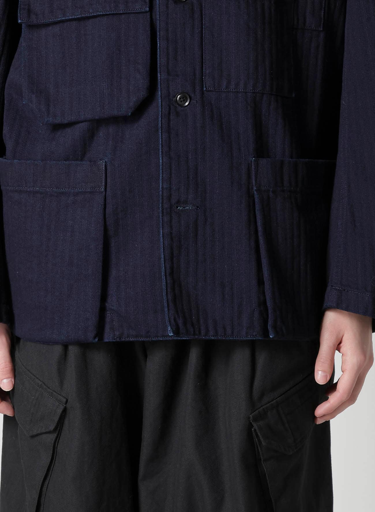 BS HERRINGBONE DENIM 5BS OVERLAP POCKET BLOUSON