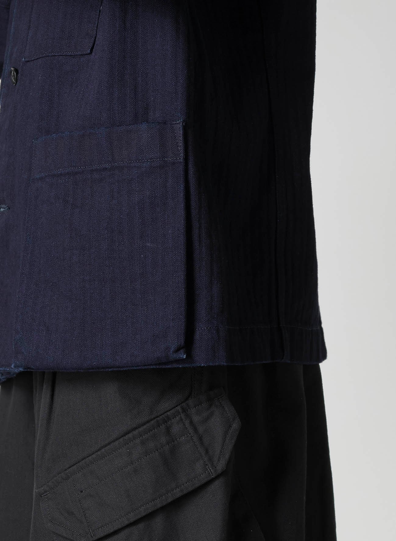 BS HERRINGBONE DENIM 5BS OVERLAP POCKET BLOUSON