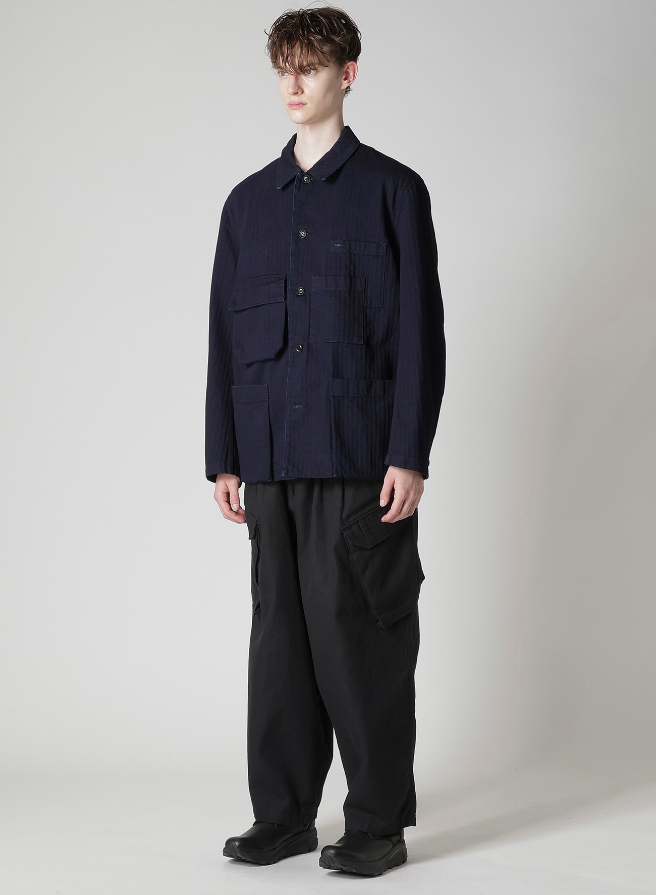 BS HERRINGBONE DENIM 5BS OVERLAP POCKET BLOUSON