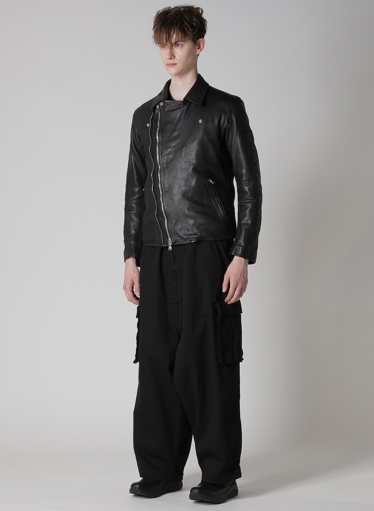 JAPAN HORSE LEATHER DOUBLE RIDERS(M Black): Yohji Yamamoto