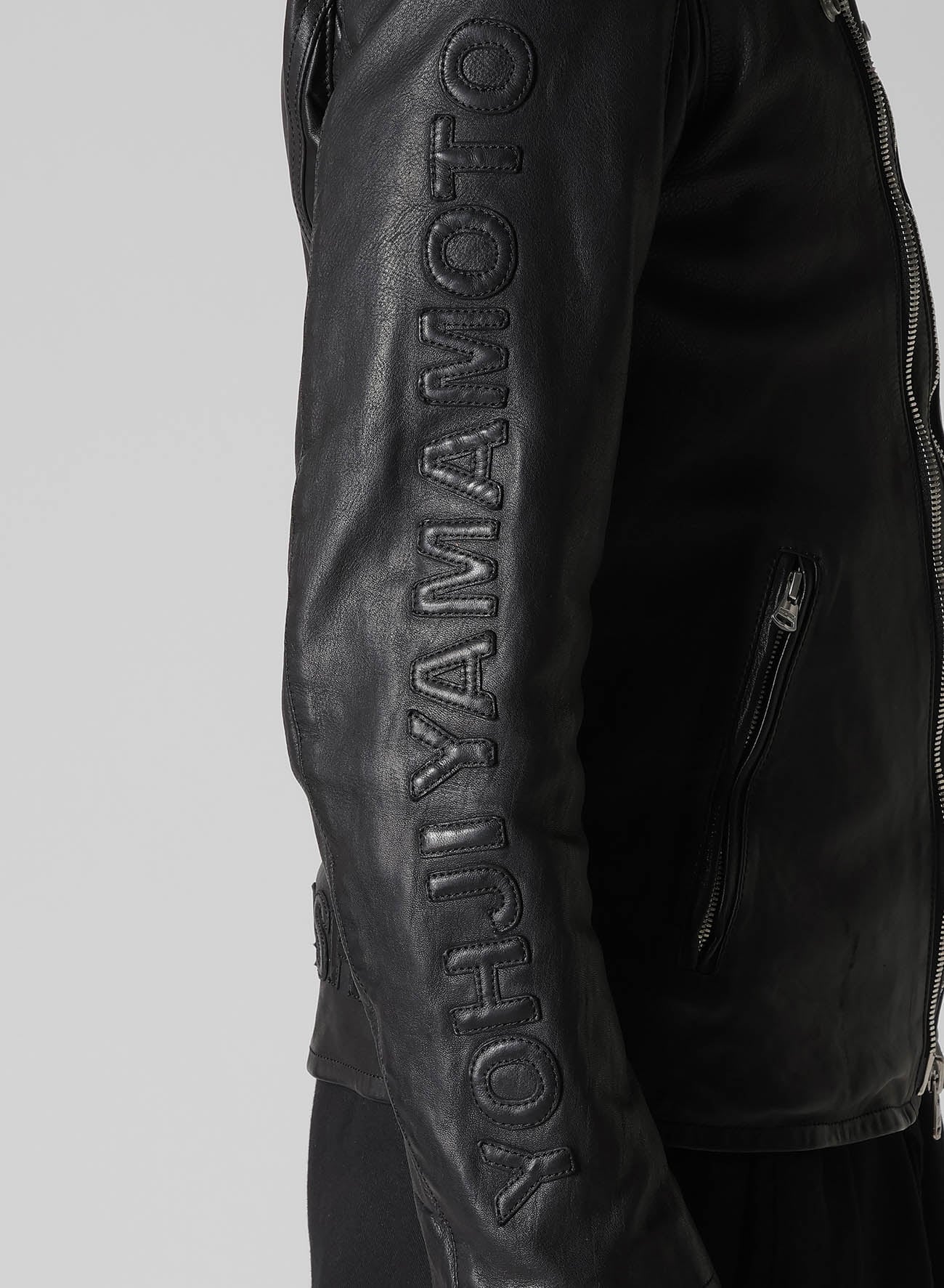 GB947 【ロンT】 HOT LEATHERS ドクロ 十字架 JAPAN HORSE LEATHER DOUBLE RIDERS(M Black): Yohji Yamamoto