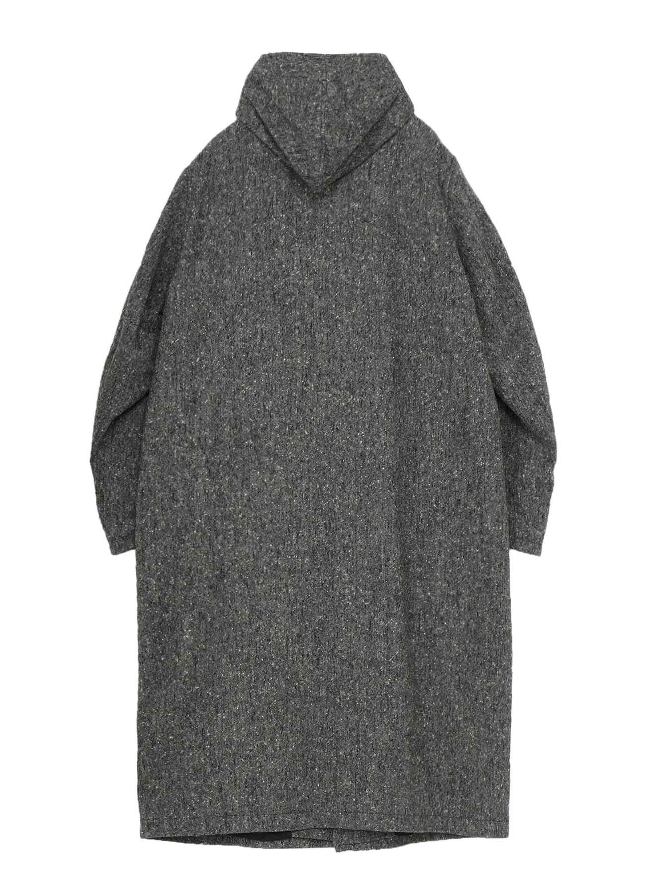 NEP TWEED FLY FRONT HOODED COAT