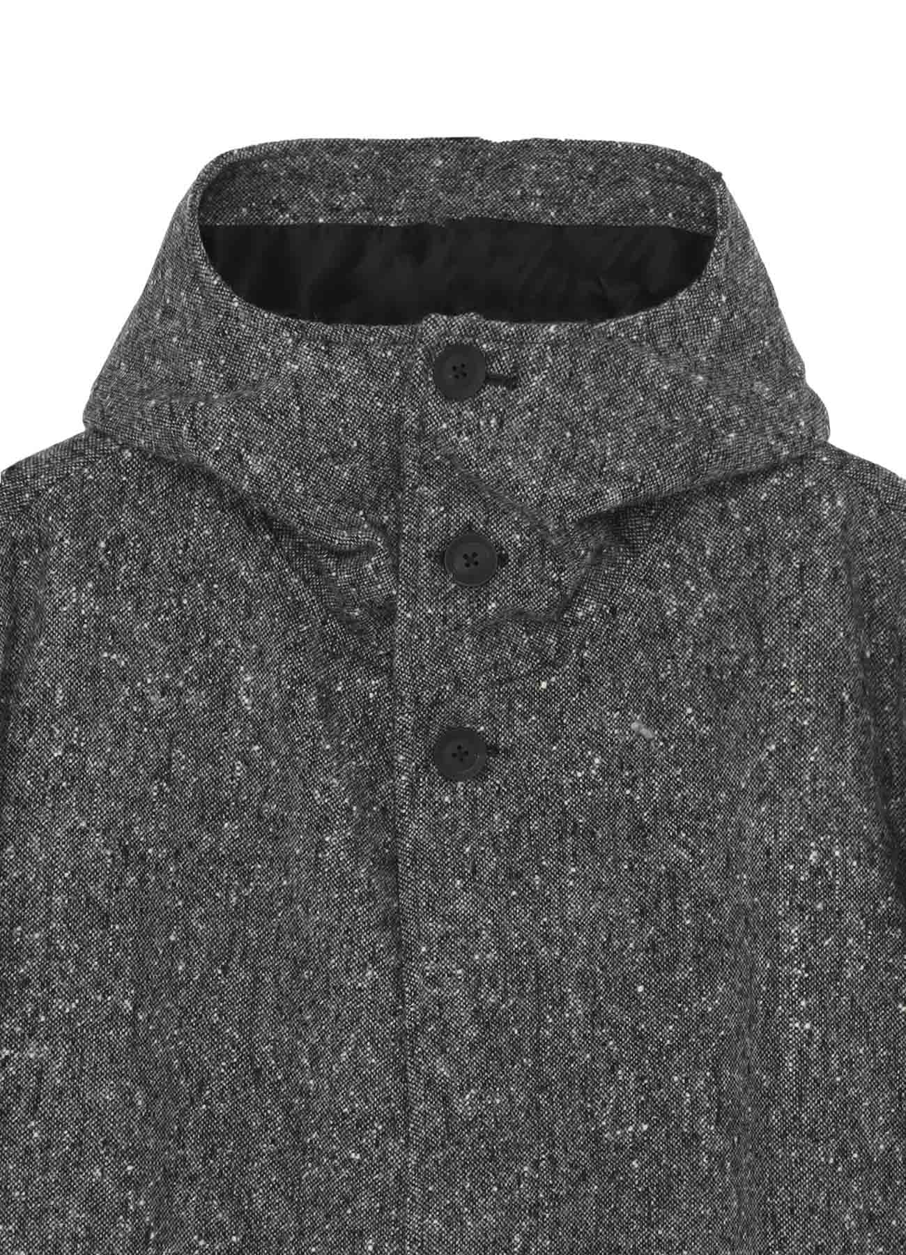 NEP TWEED FLY FRONT HOODED COAT