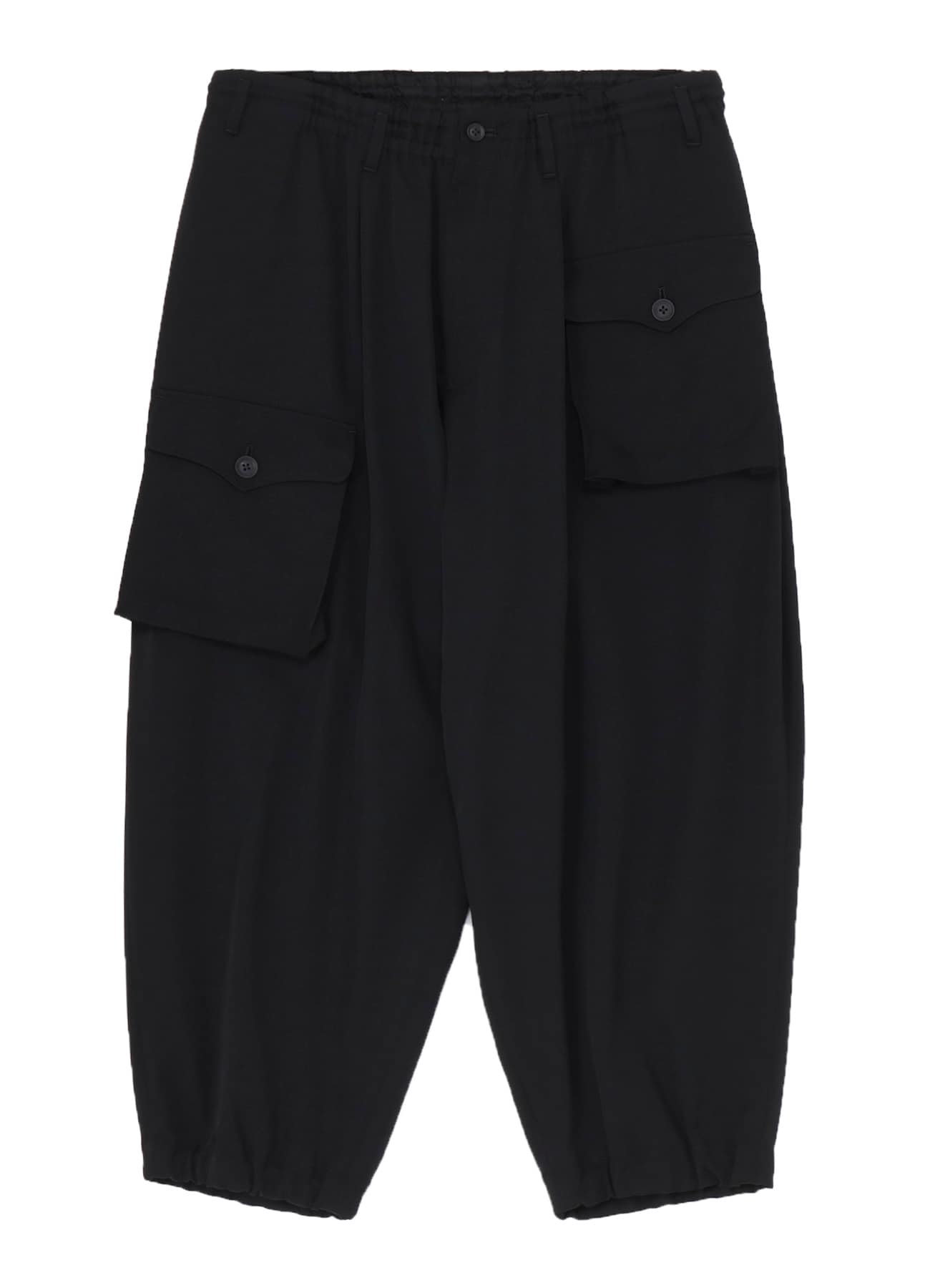 WOOL GABARDINE SIDE TUCK POCKET PANTS