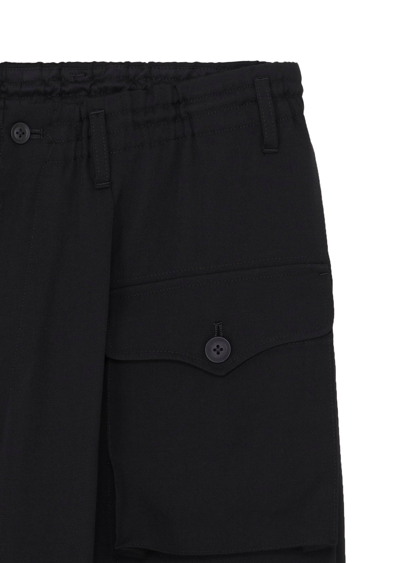 WOOL GABARDINE SIDE TUCK POCKET PANTS