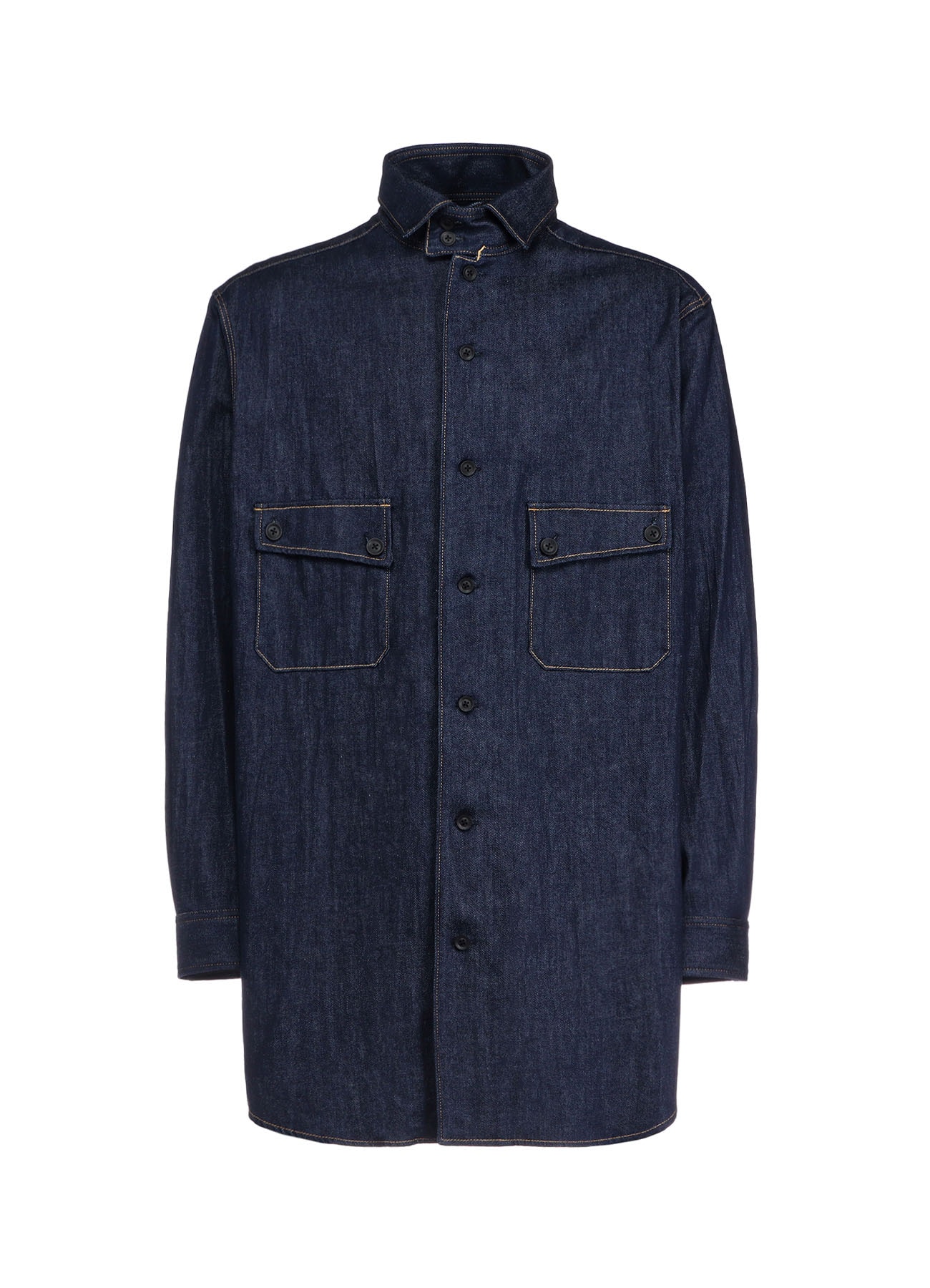 8OZ DENIM STAND COLLAR SHIRT