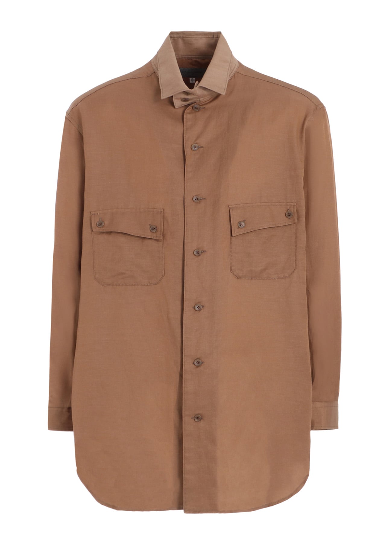 Cu/C/FLAX STAND COLLAR SHIRT