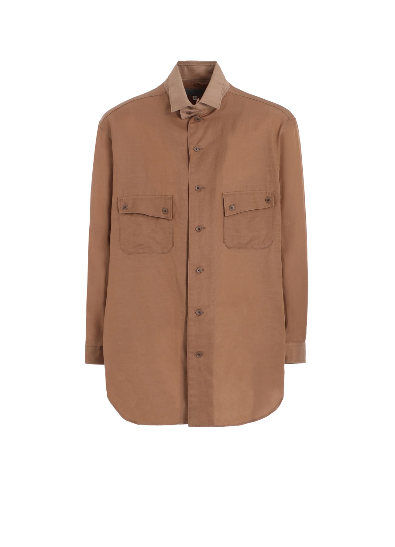 Cu/C/FLAX STAND COLLAR SHIRT