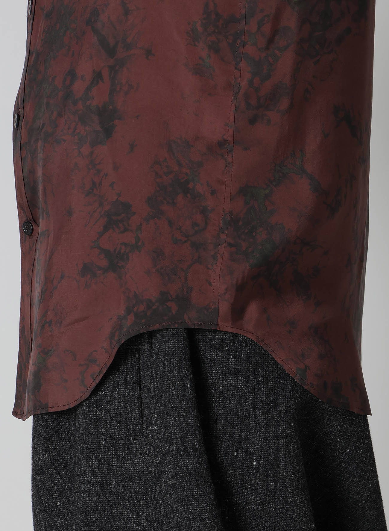 Cu TAFFETA UNEVEN INK BLOUSE WITH CHEST TAB