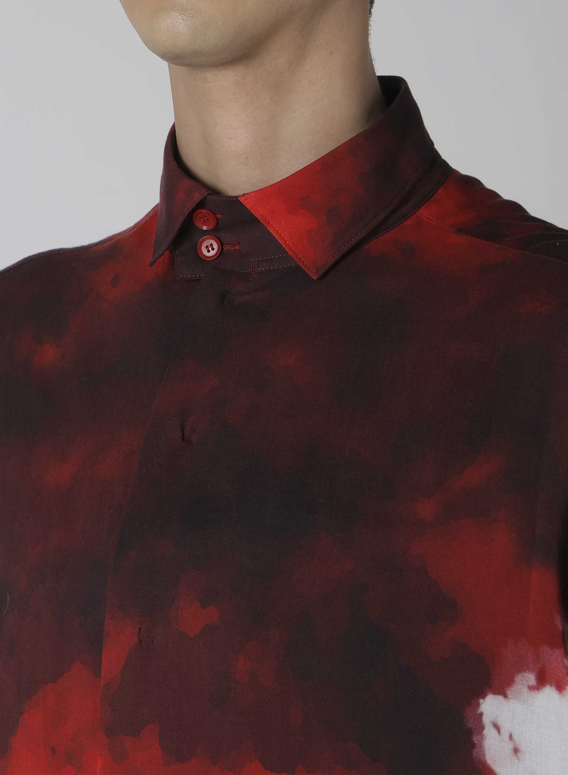 CELLULOSE UNEVEN RED BLOUSE