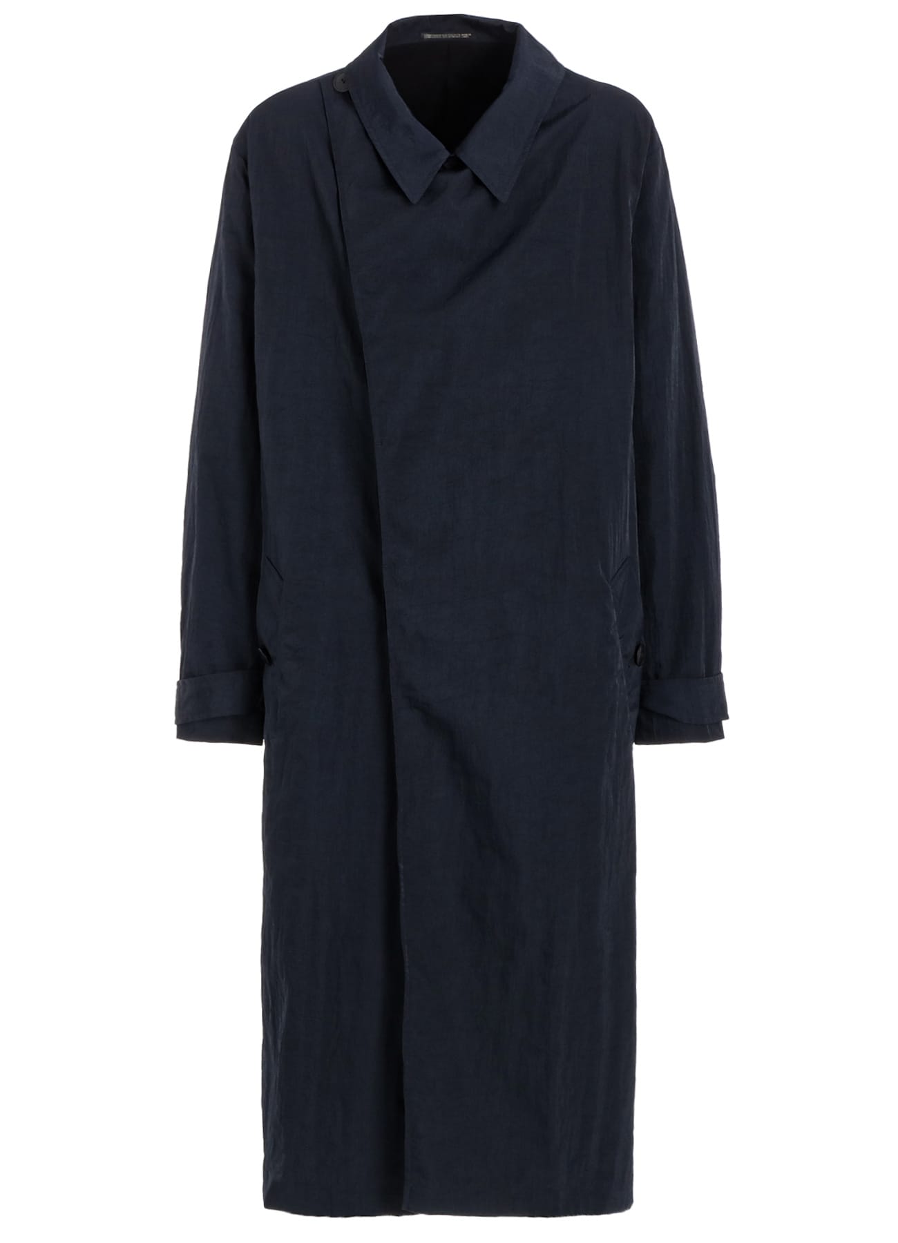 NYLON TWILL NAVY ASYMMETRY COAT