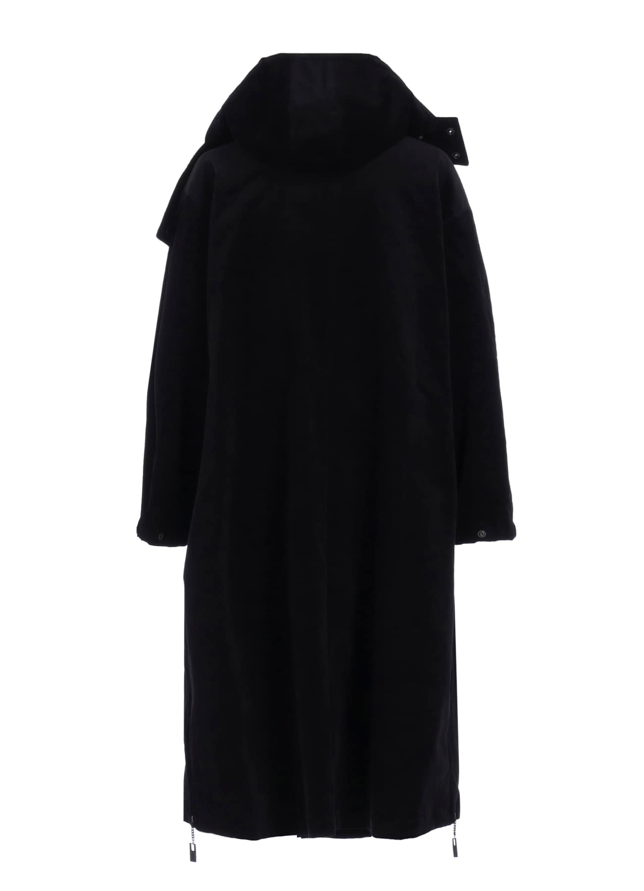 50C VELVET HOODED LONG COAT