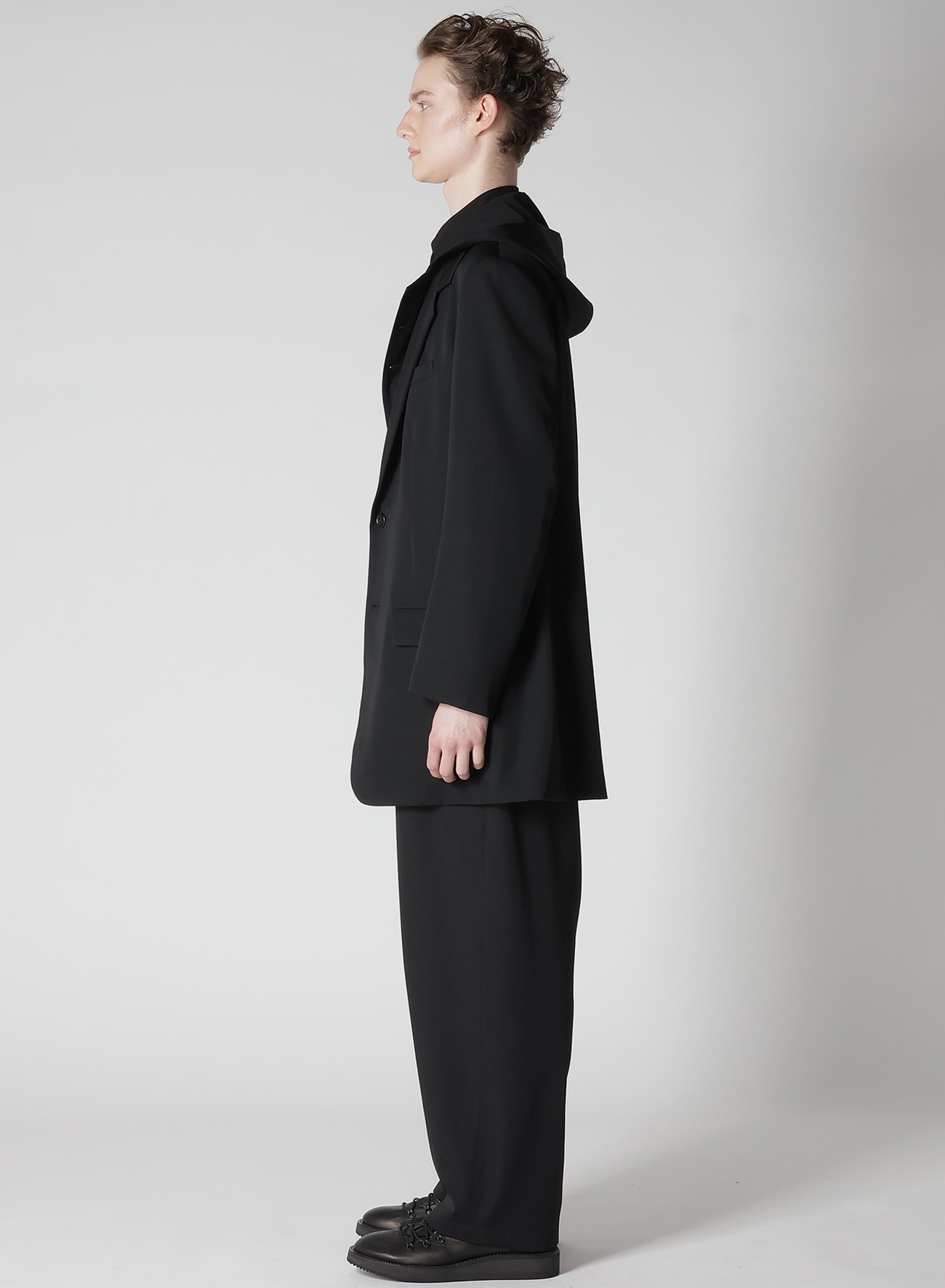 WOOL GABARDINE W HOODED JACKET(S BLACK): Yohji Yamamoto POUR HOMME｜THE SHOP YOHJI  YAMAMOTO