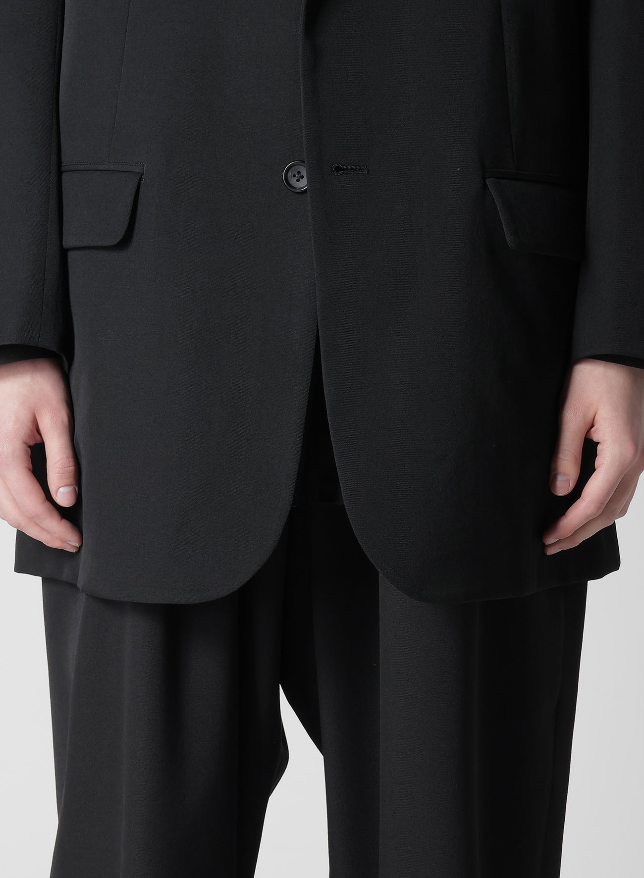 WOOL GABARDINE W HOODED JACKET(S BLACK): Yohji Yamamoto POUR HOMME｜THE SHOP YOHJI  YAMAMOTO