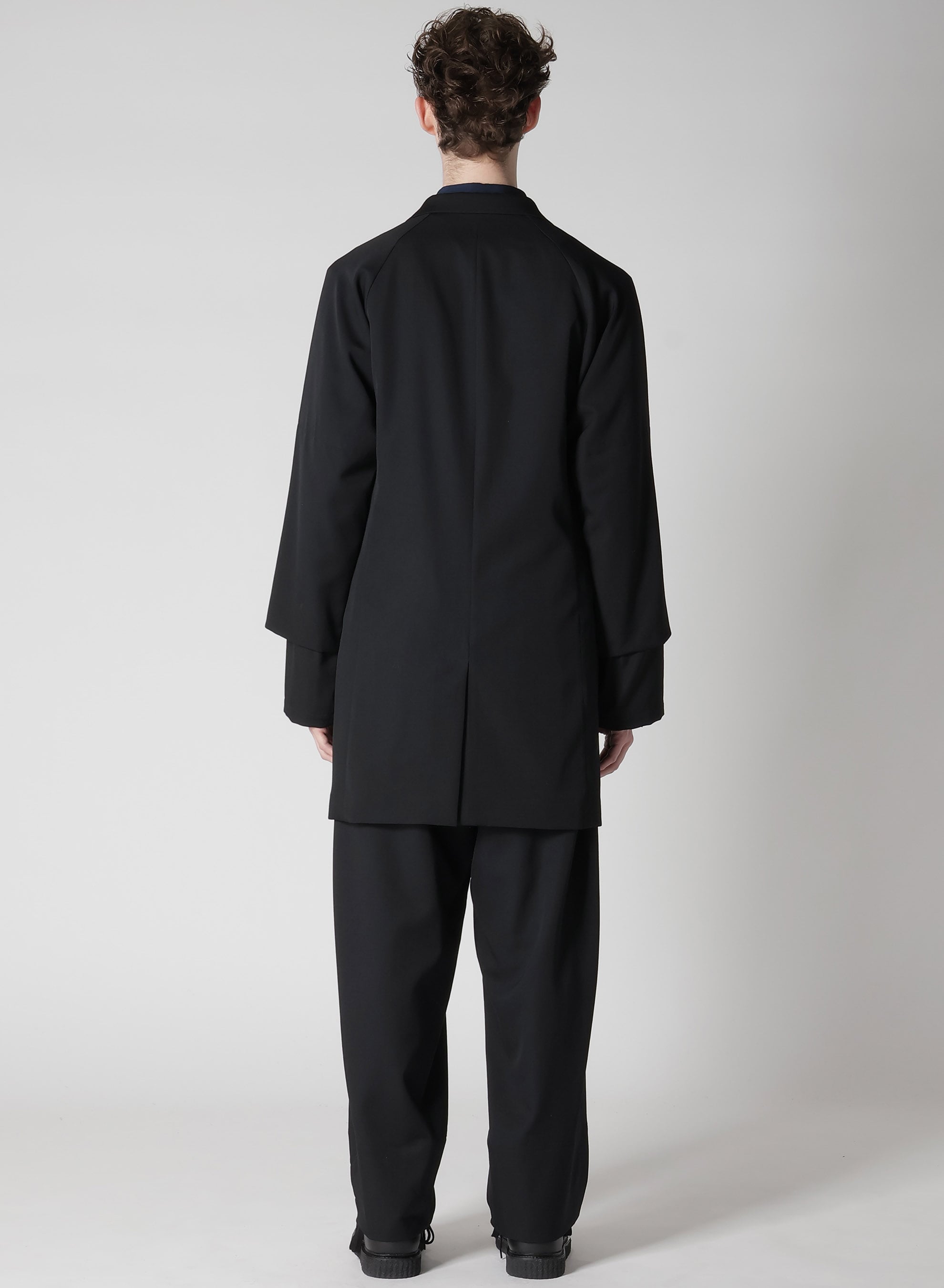 WOOL GABARDINE ROLLED UP HEM JACKET