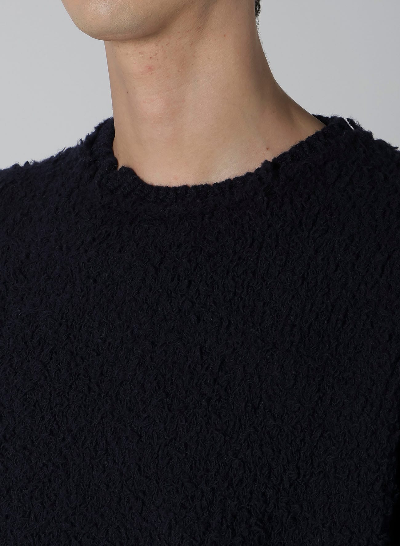 3G JERSEY NOTCH NECK SIDE RIB KNIT