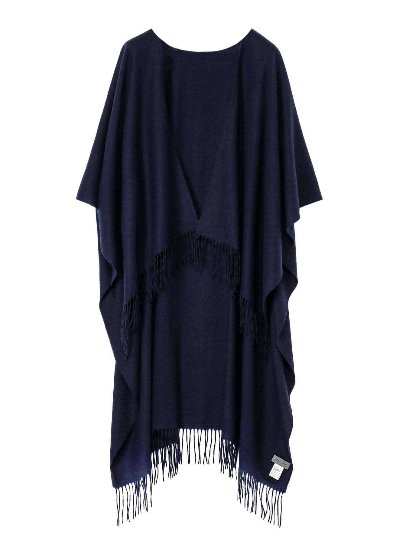 WOOL PLAIN SHRINK U CUT PONCHO