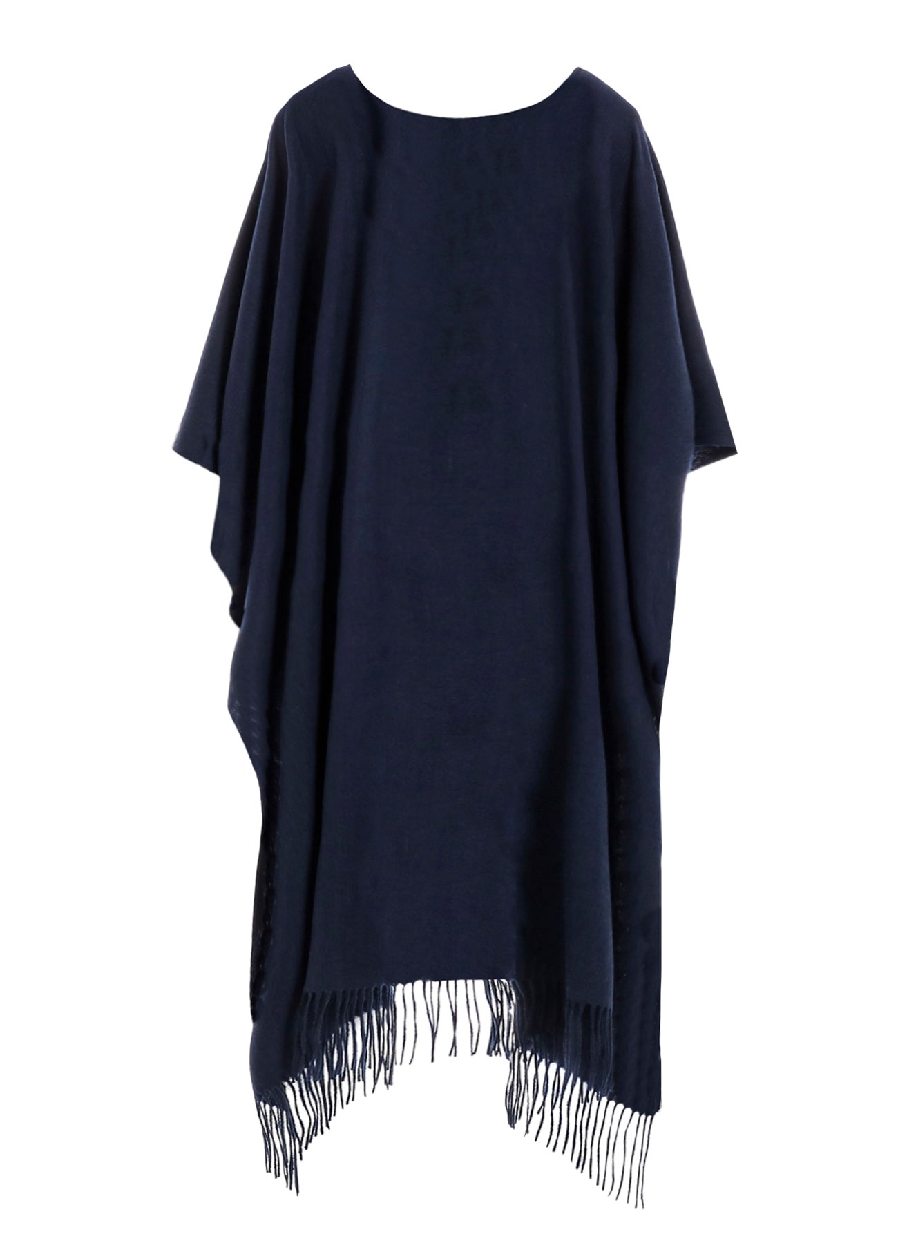 WOOL PLAIN SHRINK U CUT PONCHO