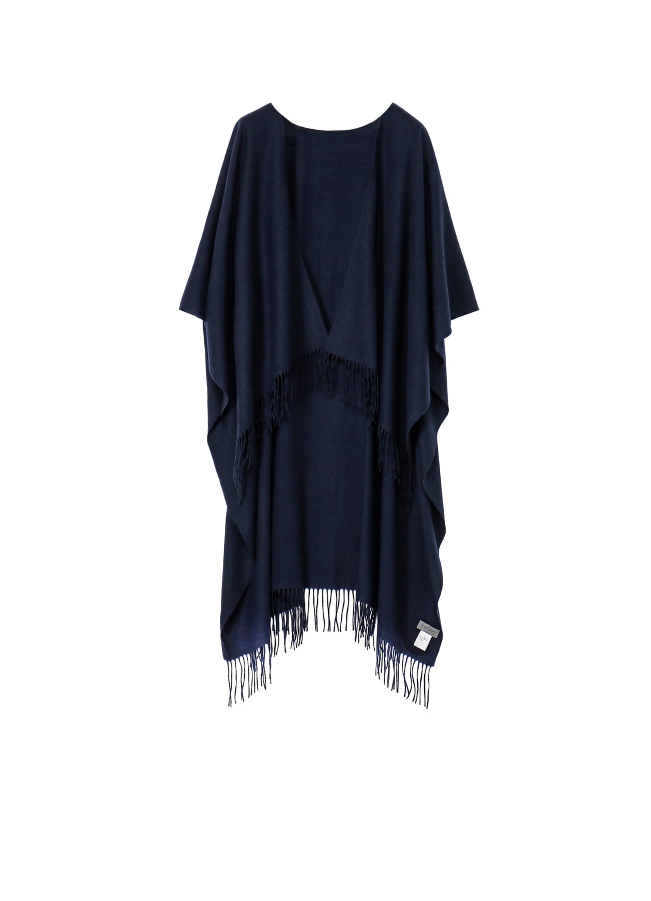 WOOL PLAIN SHRINK U CUT PONCHO