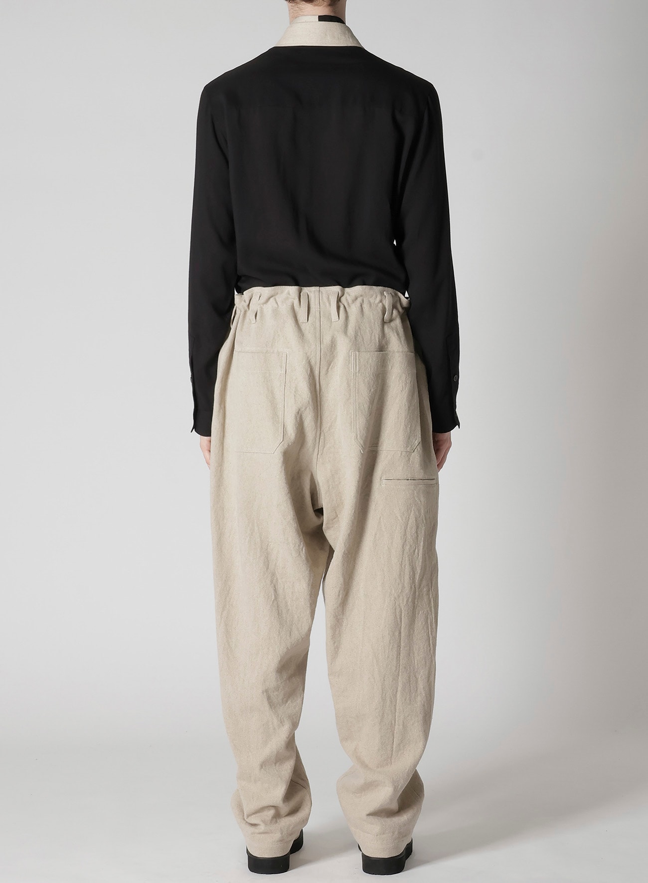 COTTON LINEN GABARDINE 3 STITCHES WORK PANTS