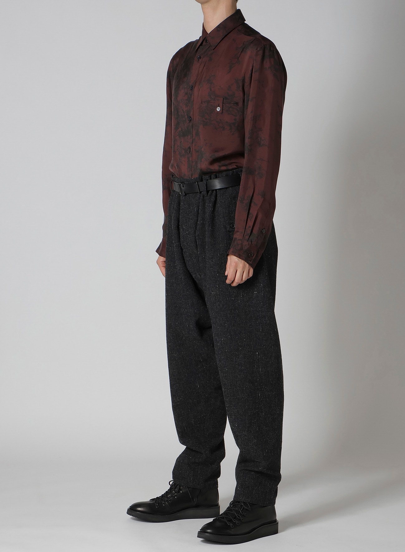 WOOL SPINNING SLIM SAROUEL PANTS