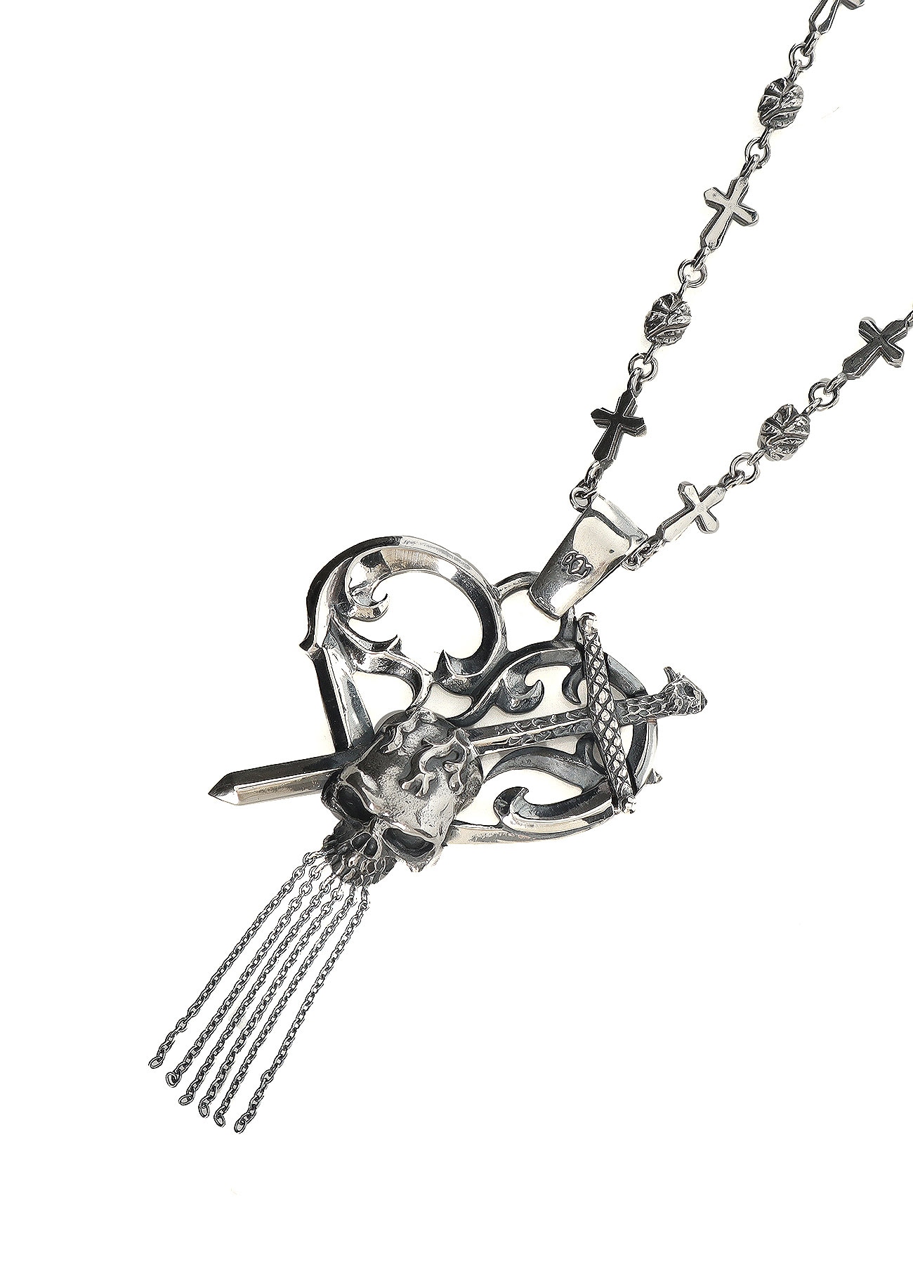 【1/11 10:00 Release】SILVER950 SCULL HEART DAGGER PENDANT