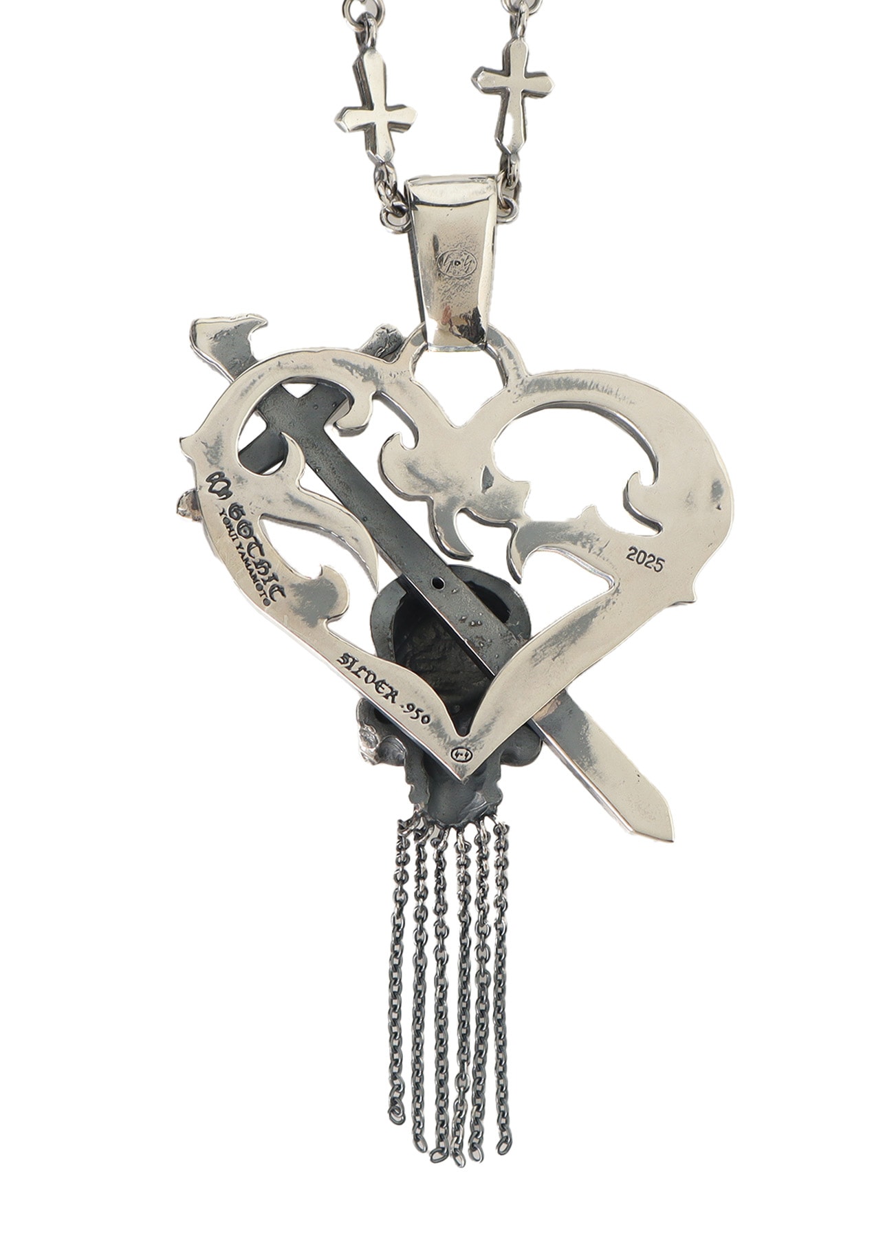 【1/11 10:00 Release】SILVER950 SCULL HEART DAGGER PENDANT