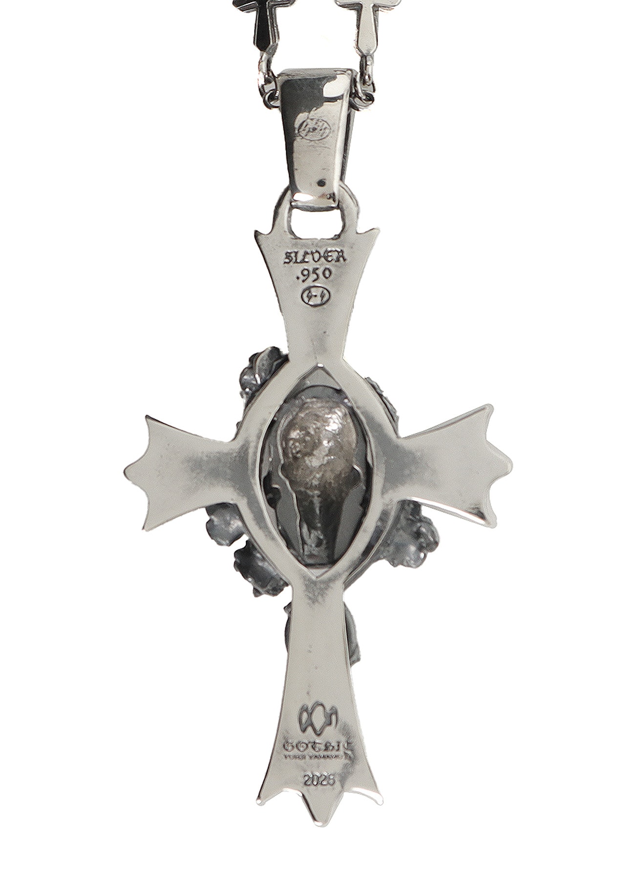 【1/11 10:00 Release】SILVER950 SCULL ROSE CROSS PENDANT