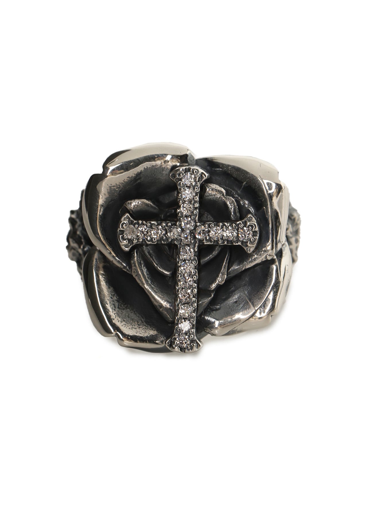 【1/11 10:00 Release】SILVER950/CZ CROSS ROSE RING