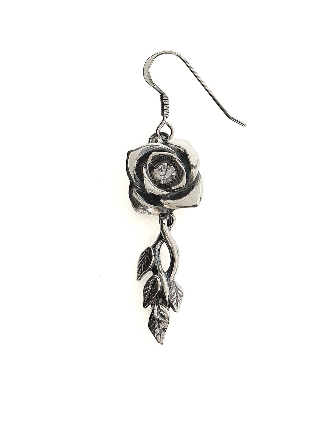 【1/11 10:00 Release】SILVER/CZ ROSE EARRING