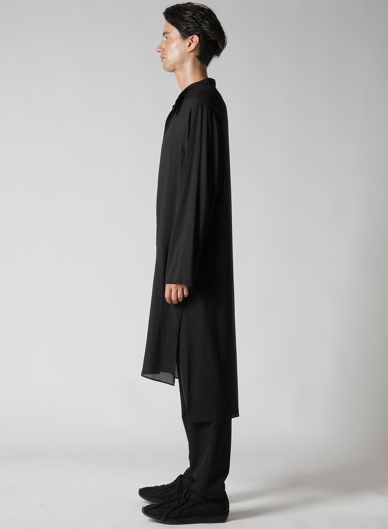 【1/11 10:00 Release】80 MODAL LOAN STAND COLLAR LONG BLOUSE