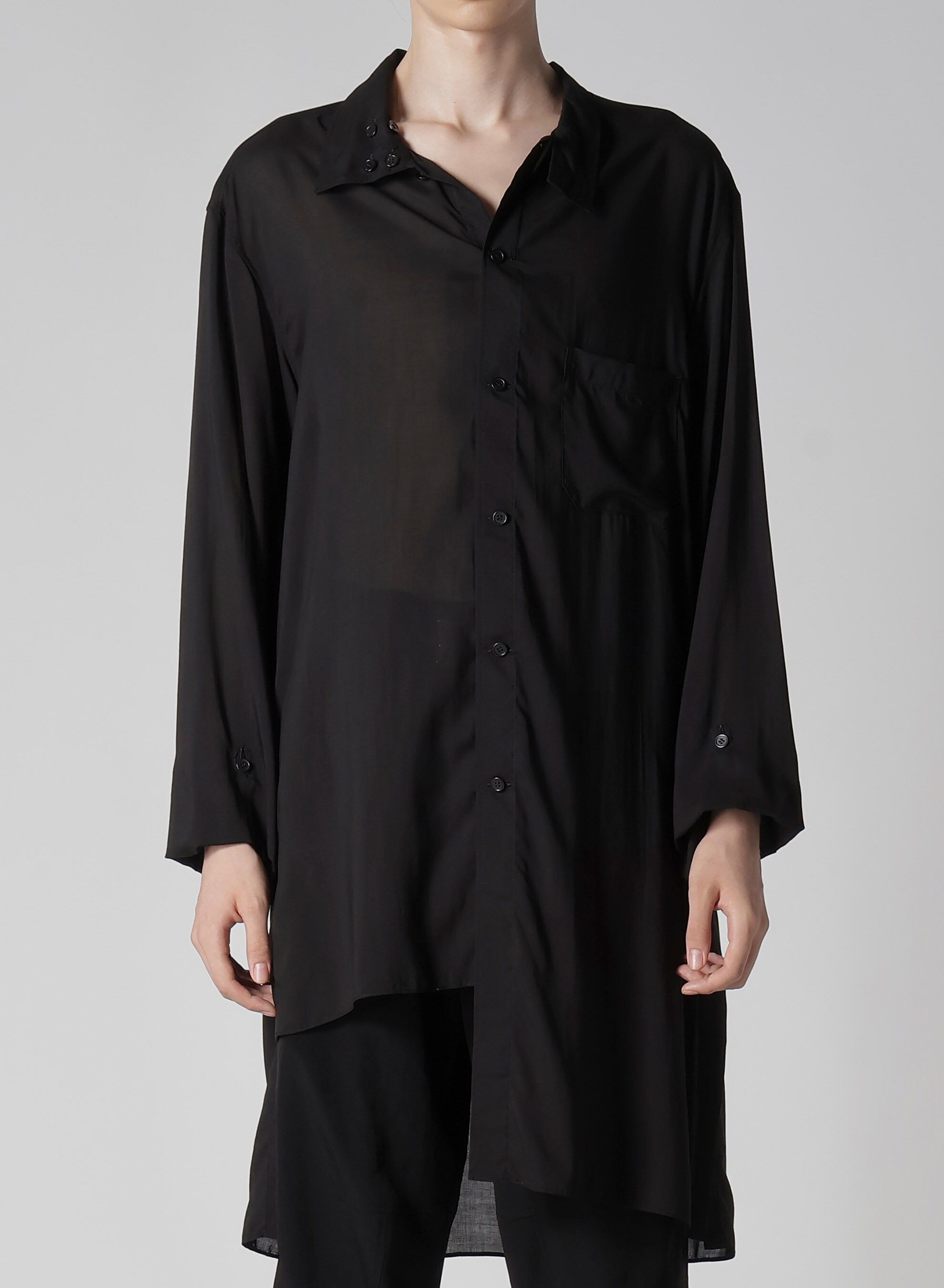 80 MODAL LOAN ASYMMETRY STAND BLOUSE