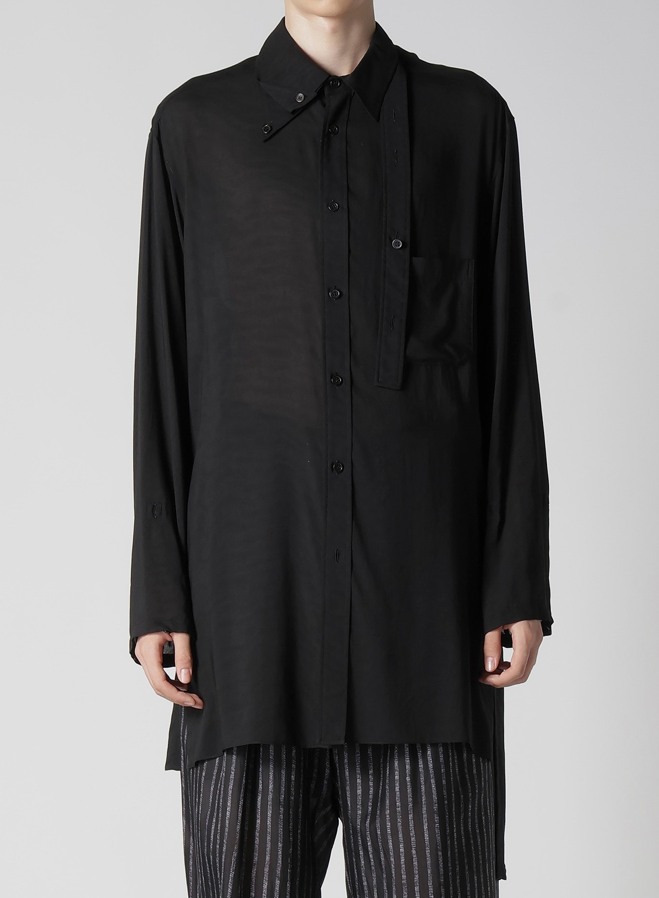 【1/11 10:00 Release】80 MODAL LOAN DOUBLE LAYER TAB COLLAR BLOUSE