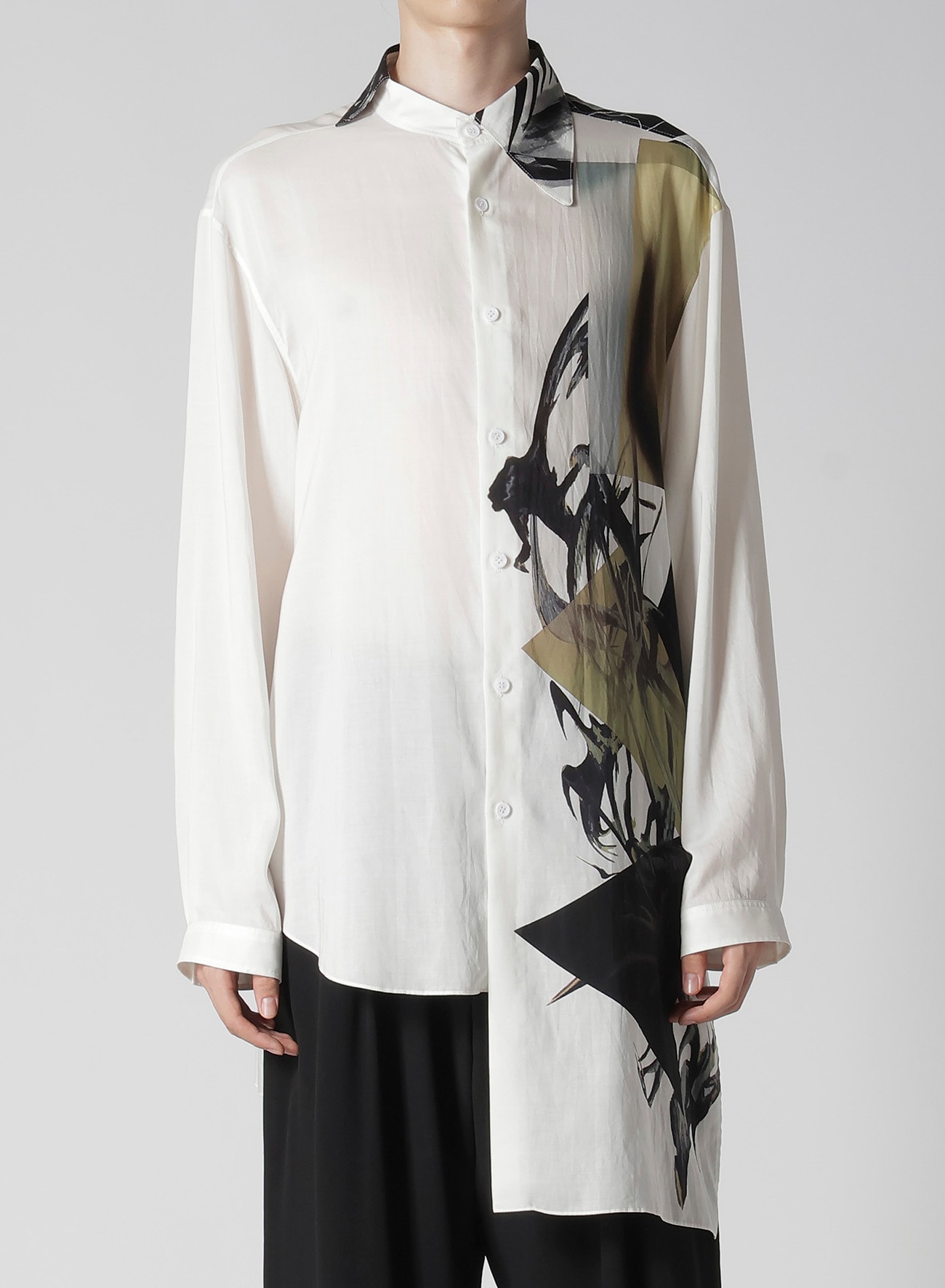 UNBALANCED DESIGN COLLAR BLOUSE