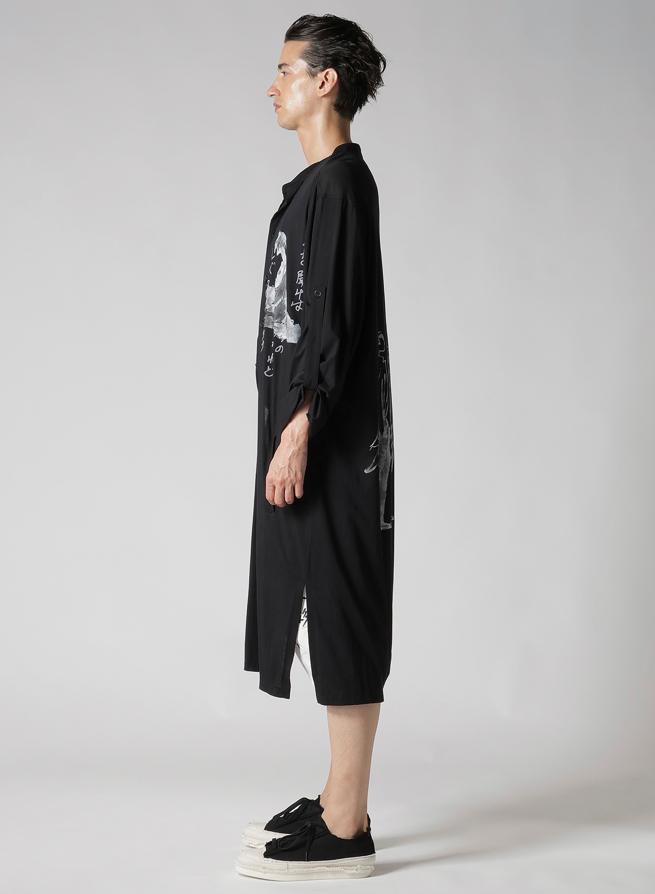 C/Ny JERSEY B HANDWRITTEN PRINT LONG BLOUSE