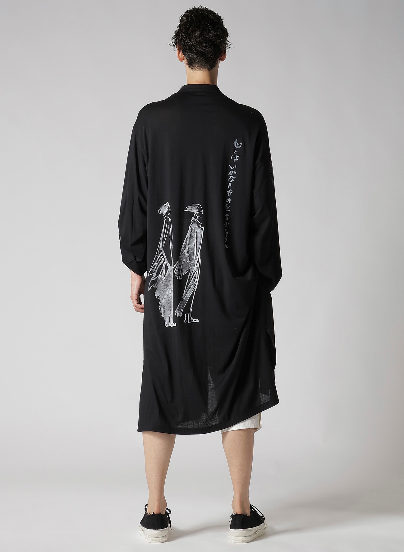 C/Ny JERSEY B HANDWRITTEN PRINT LONG BLOUSE