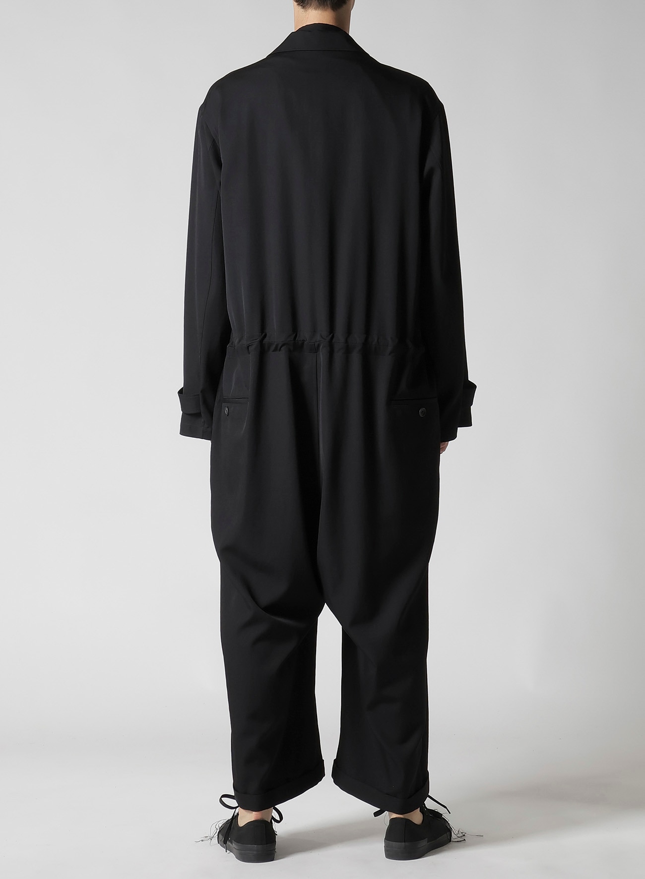 WOOL GABARDINE DOUBLE PLACKET JUMPSUIT