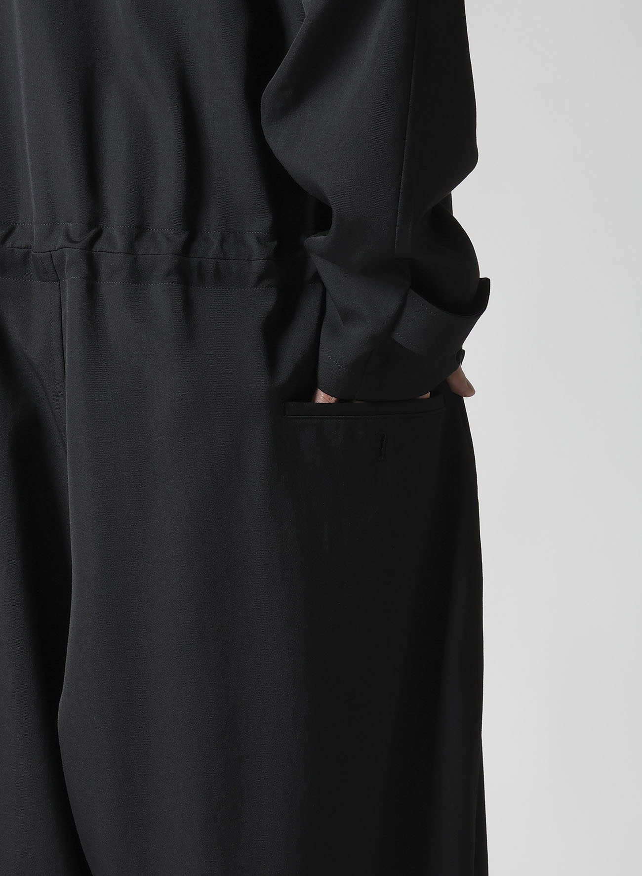 WOOL GABARDINE DOUBLE PLACKET JUMPSUIT