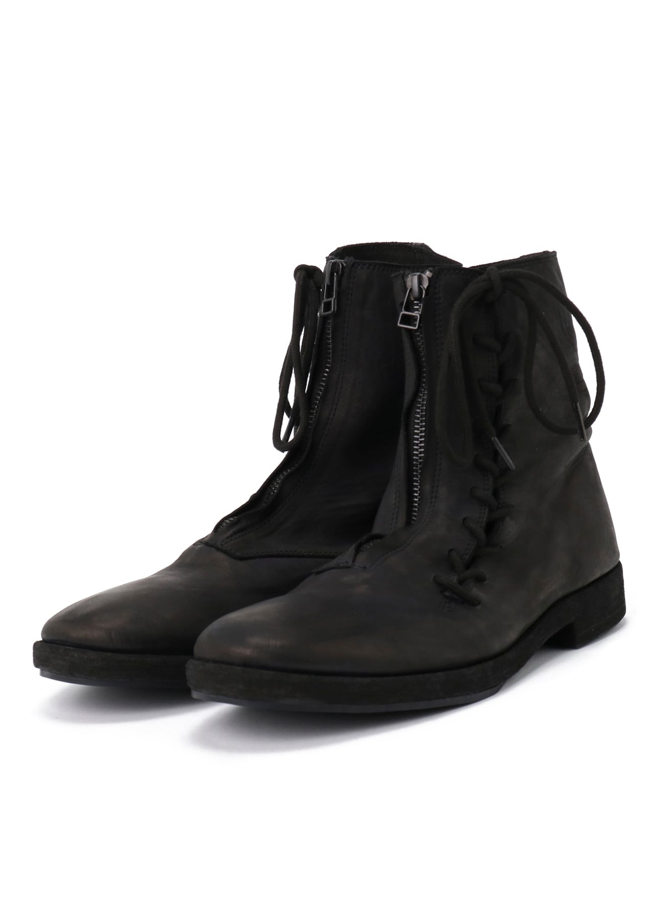 PRODUCT DYEING HORSE LEATHER FRONT ZIP BOOTS