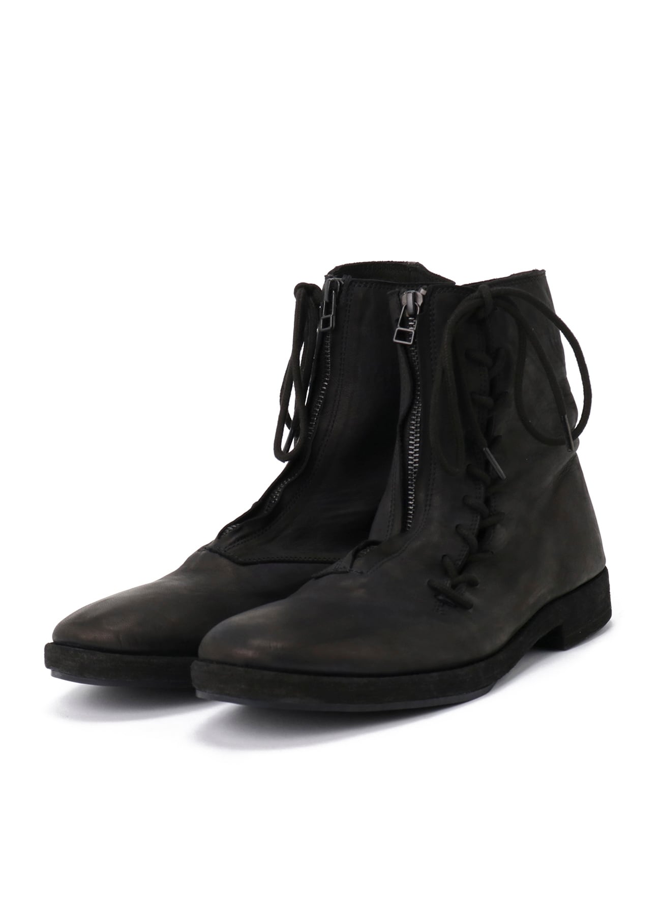 PRODUCT DYEING HORSE LEATHER FRONT ZIP BOOTS