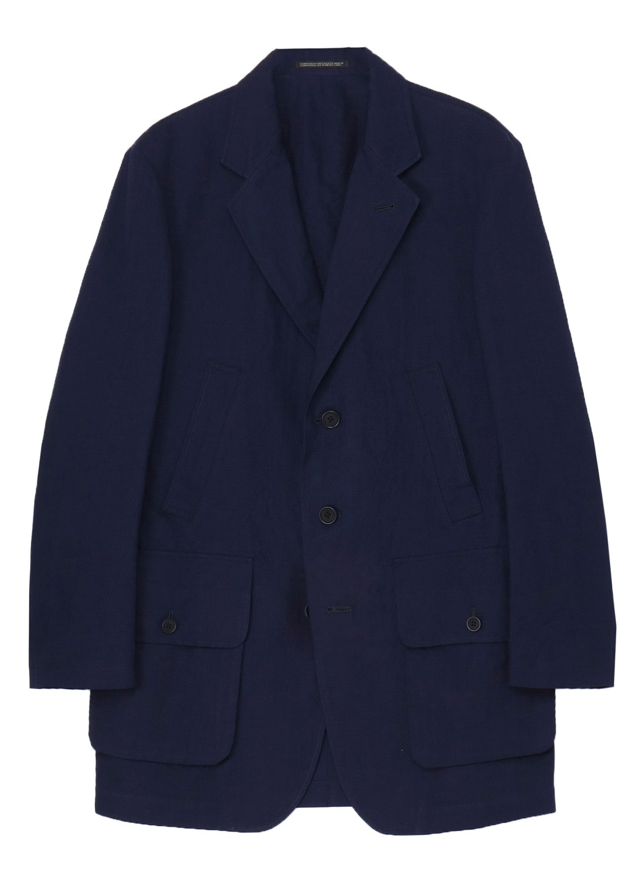 INDIGO DYEING COTTON LINEN BOX POCKET JACKET