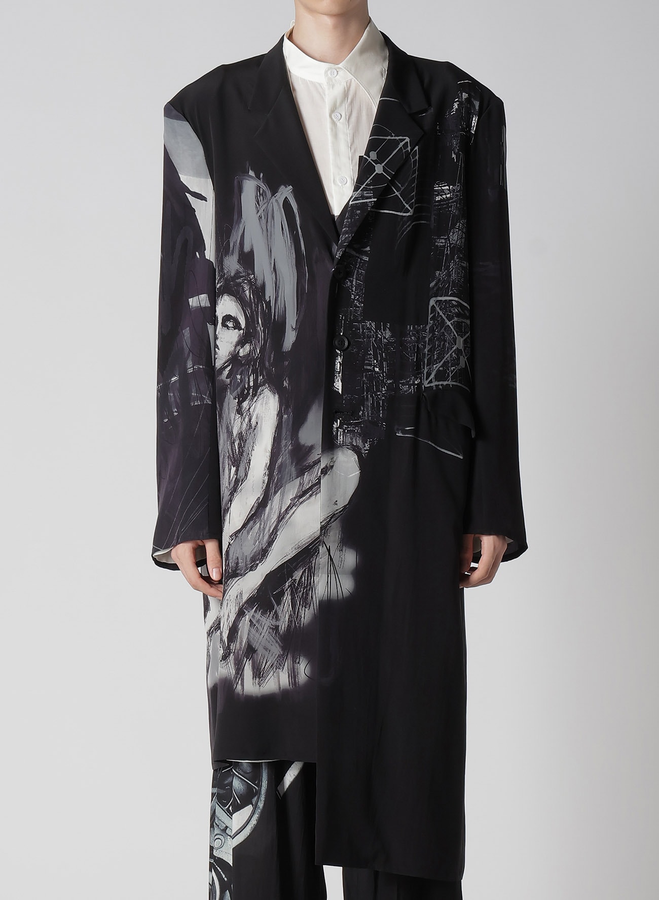 PORTRAIT PRINT ASYMMETRY JACKET