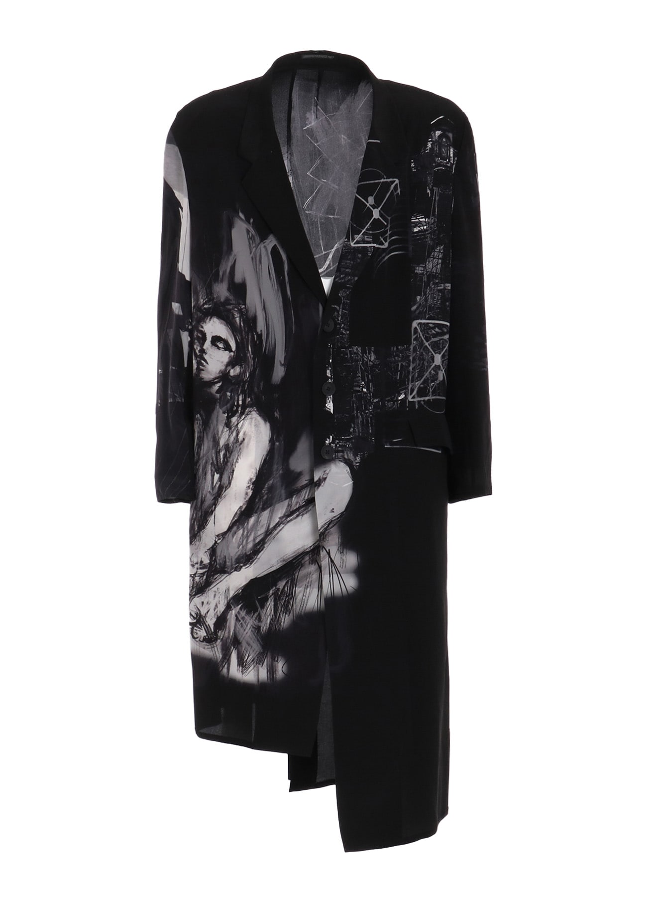 PORTRAIT PRINT ASYMMETRY JACKET