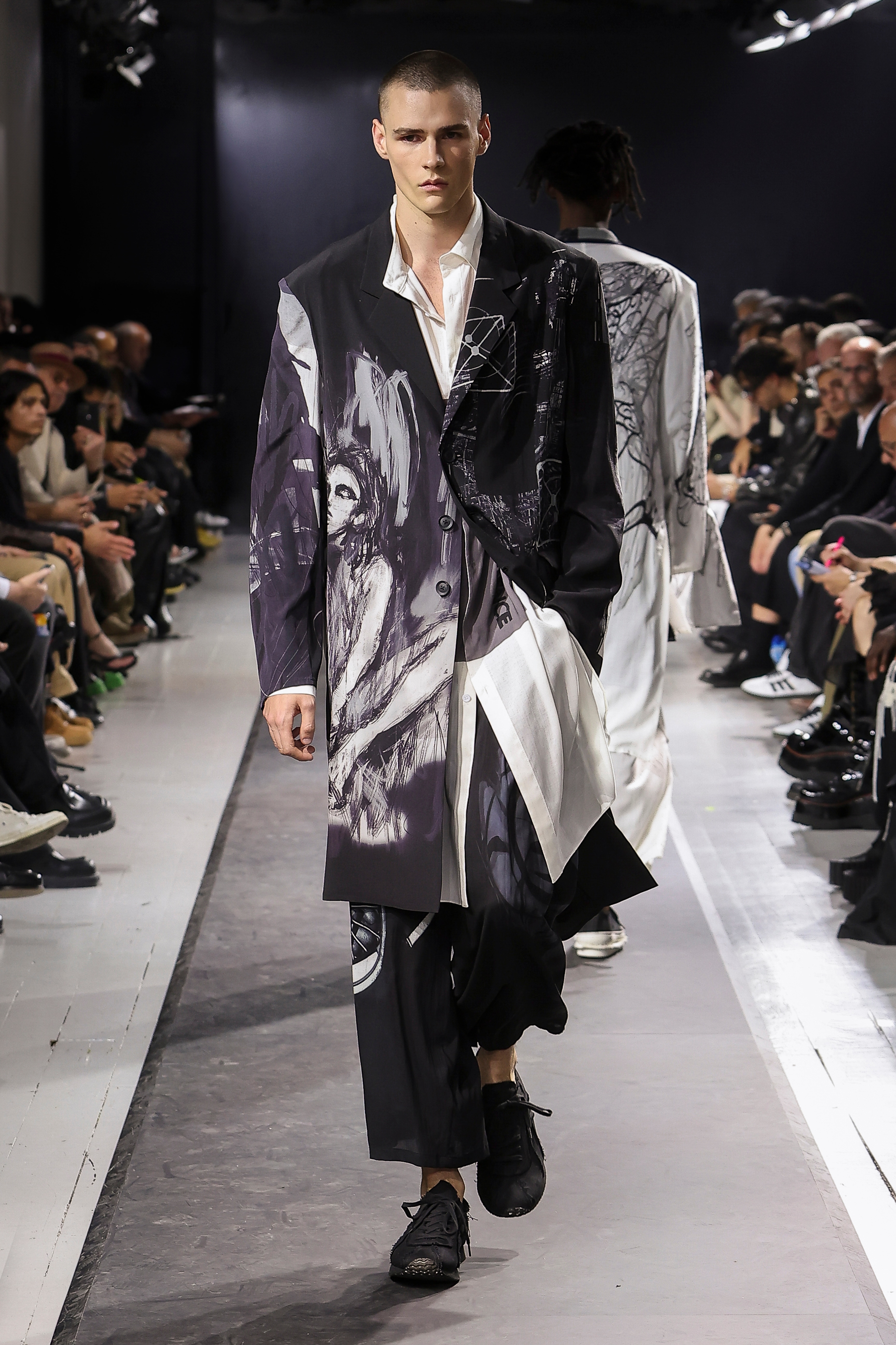 PORTRAIT PRINT ASYMMETRY JACKET