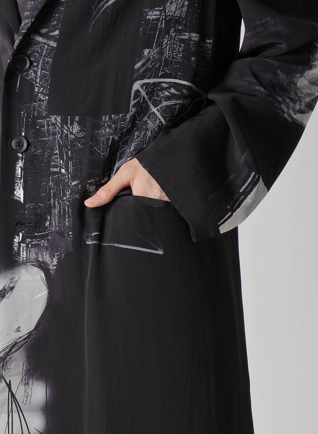 PORTRAIT PRINT ASYMMETRY JACKET