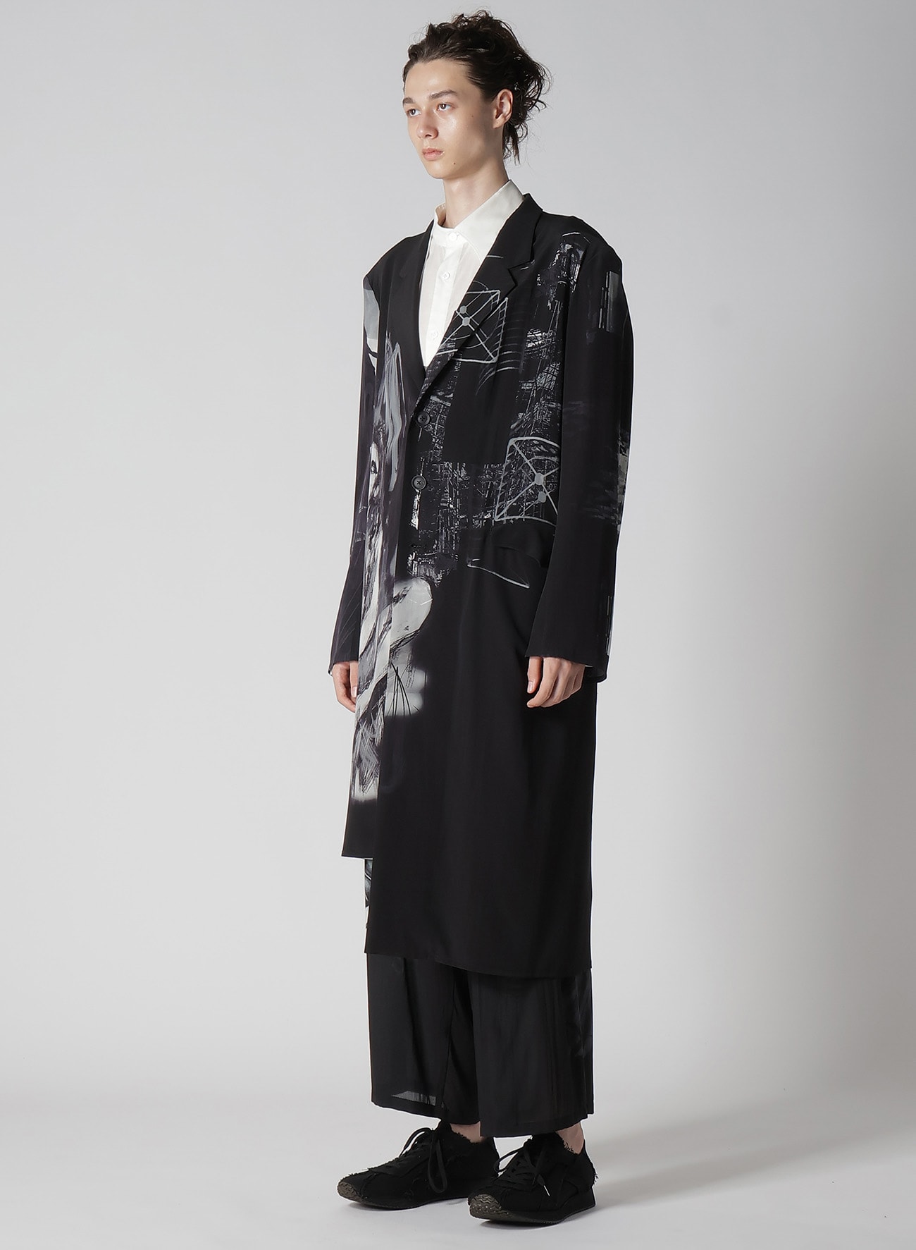 PORTRAIT PRINT ASYMMETRY JACKET