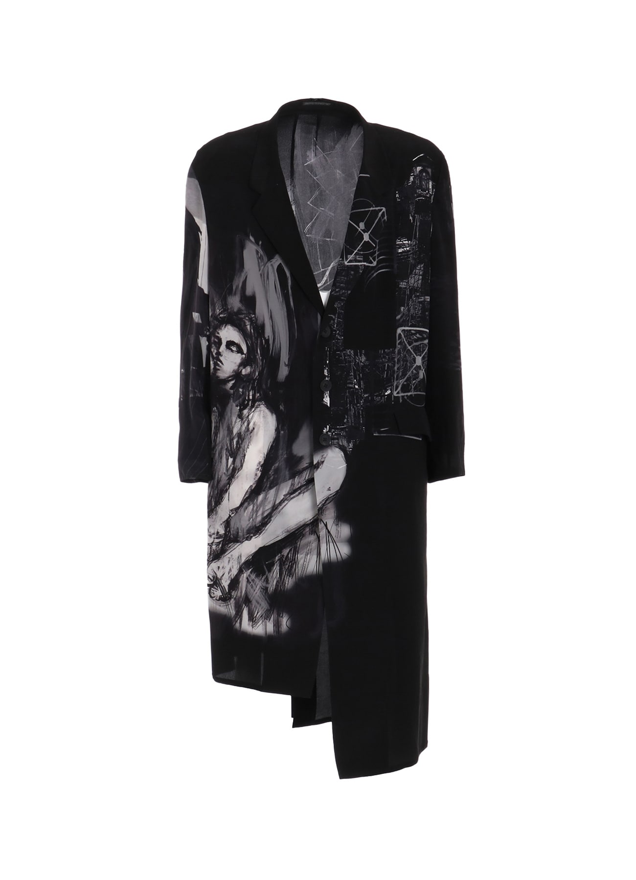 PORTRAIT PRINT ASYMMETRY JACKET