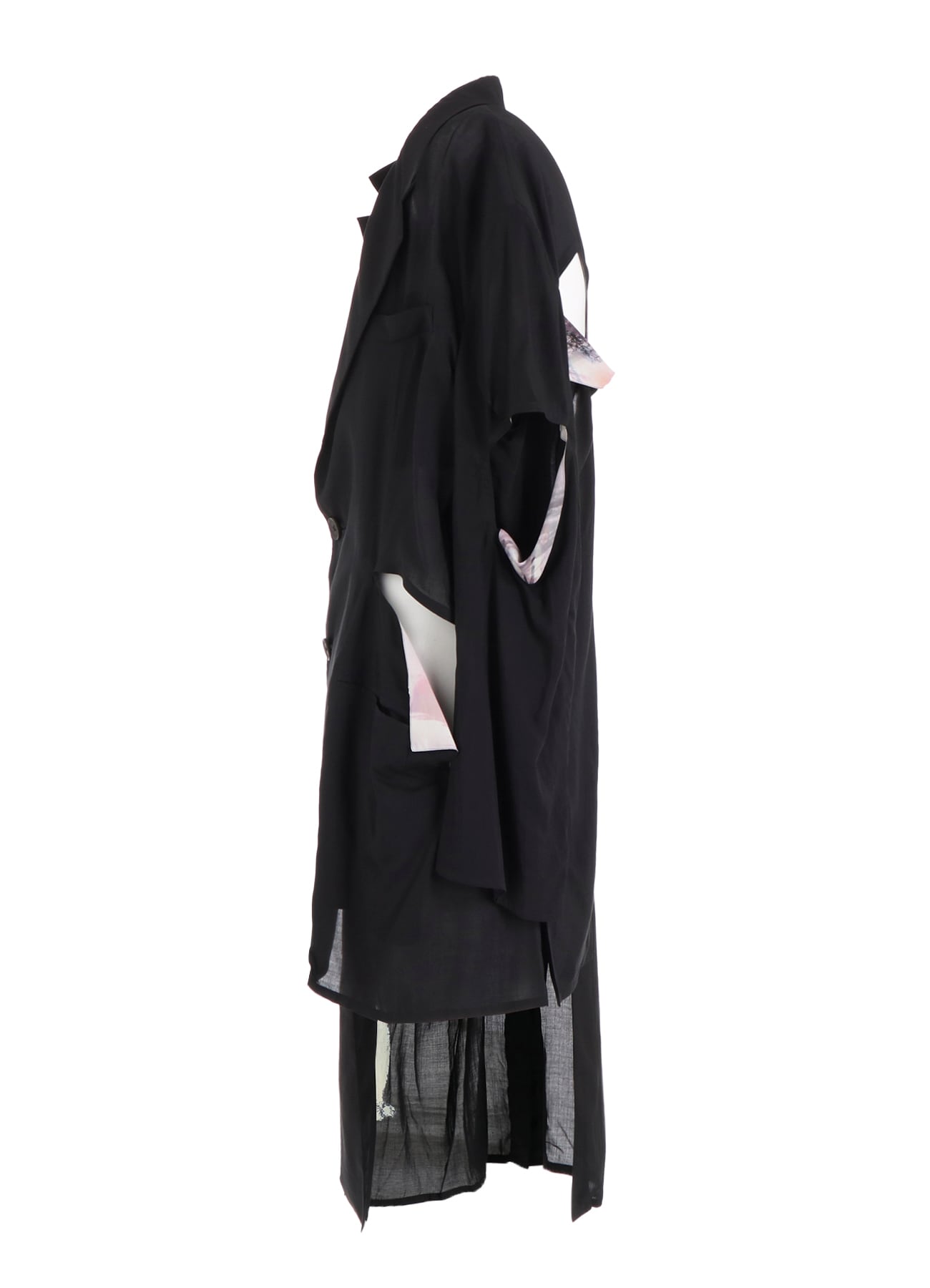 BACK SILHOUETTE ASYMMETRY PRINT JACKET